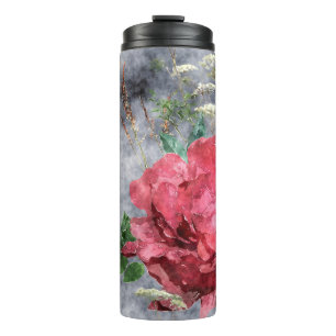 Bouteilles Isothermes art vintage aquarelle coloré floral transparent pa