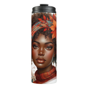 BOUTEILLES ISOTHERMES ASSEZ AUTOMNE THÈME AFRICAINE AMÉRICAINE FEMME
