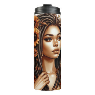 BOUTEILLES ISOTHERMES ASSEZ AUTOMNE THÈME AFRICAINE AMÉRICAINE FEMME