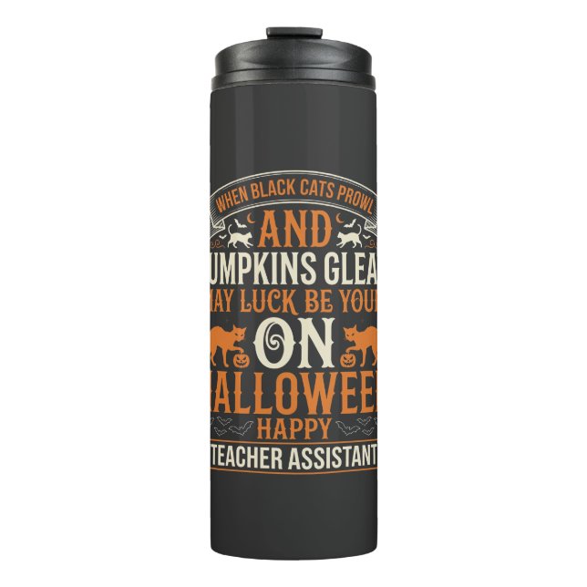 Bouteilles Isothermes Assistant d'enseignant Halloween Chats noirs et Ci (Devant)