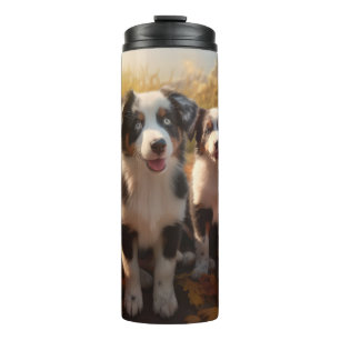 Bouteilles Isothermes Australian Shepherd Puppy Citrouille de plaisir d'