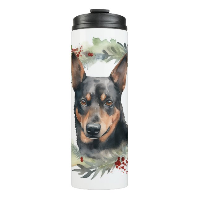 Bouteilles Isothermes Australie Kelpie Noël Wreath Festive Pup (Devant)