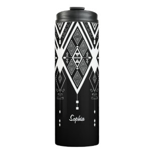 Bouteilles Isothermes Autochtone Américain Noir Et Blanc