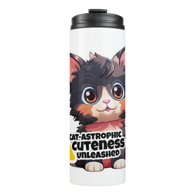 Bouteilles Isothermes Autocollant de chat amusant T-shirt classique (5) (Devant)