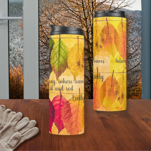 Bouteilles Isothermes Automne Jaune Brown Rouge Feuilles Automne Inspira