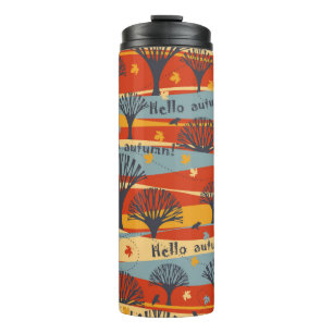 Bouteilles Isothermes Automne vintage sans couture motif avec arbres, ér