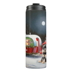 Bouteilles Isothermes Aventure de Noël du caravane de Schnauzer d'hiver