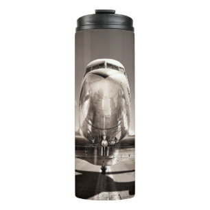 Bouteilles Isothermes Avion vintage sur piste