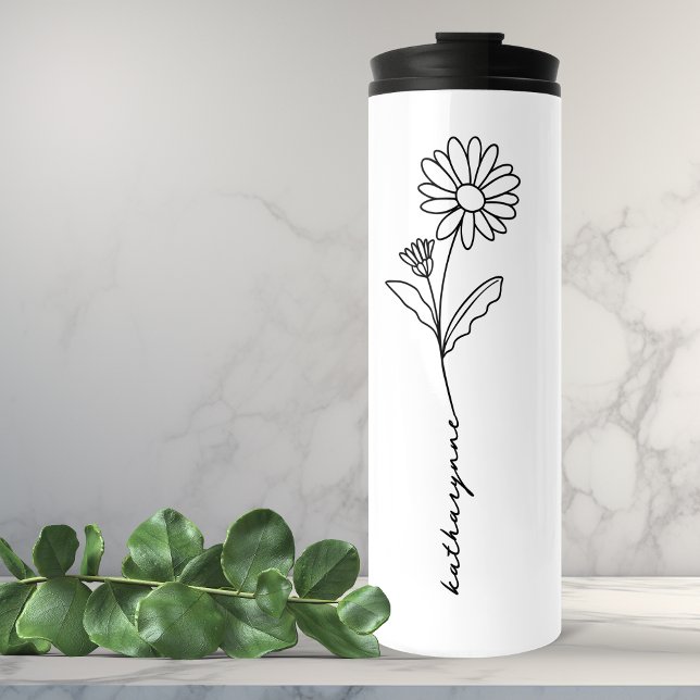Bouteilles Isothermes Avril Anniversaire Mois Fleur Daisée (April Birthday Month Flower Daisy Thermal Tumbler)