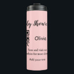 Bouteilles Isothermes Baby shower rose simple q r code ajouter le texte<br><div class="desc">Conçu pour le baby shower</div>