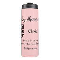 Baby shower rose simple q r code ajouter le texte 