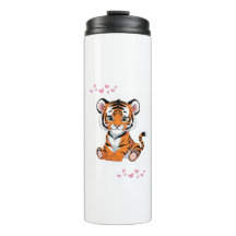 🐯Baby Tiger Art with Pink Butterflies -