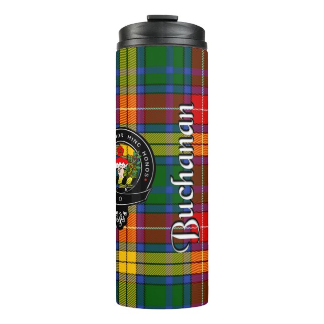 Bouteilles Isothermes Badge de clan Buchanan & Tartan (Devant)