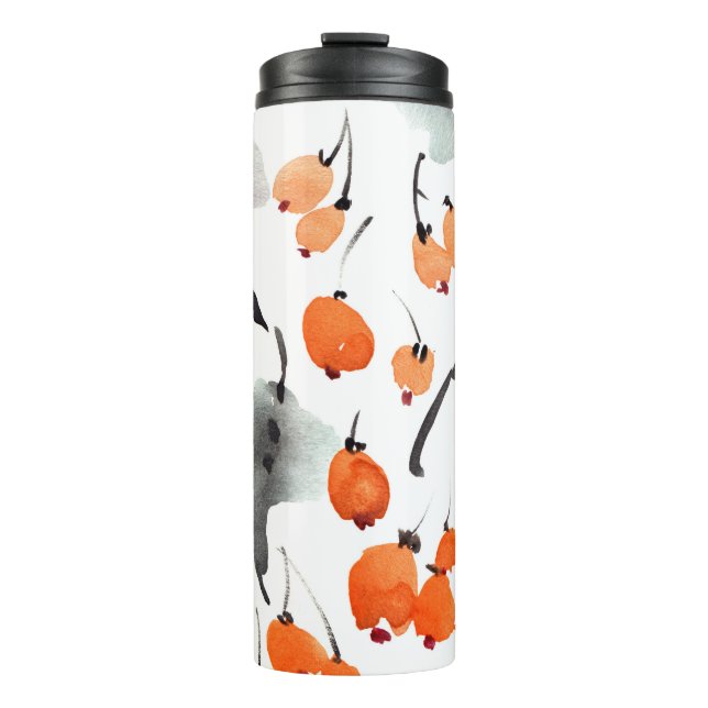 Bouteilles Isothermes Baies, aquarelle feuille, illustration d'encre, co (Devant)