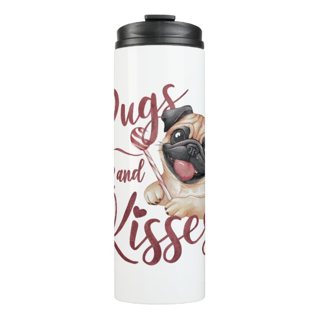 Bouteilles Isothermes baiser de chien .Carlins & baisers Aquarelle Tee (Devant)