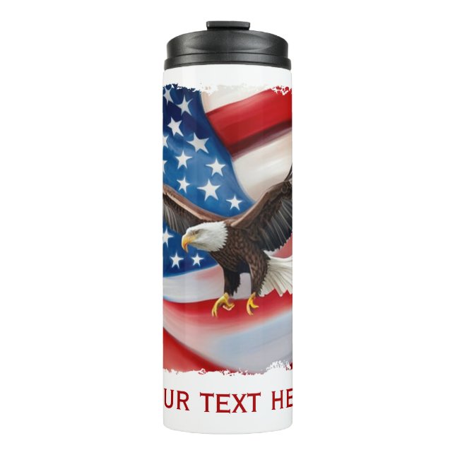 Bouteilles Isothermes Bald Eagle & US Drapeau 4 juillet (Devant)