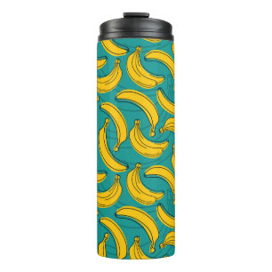 Bouteilles Isothermes banane jaune avec contour noir sans couture motif