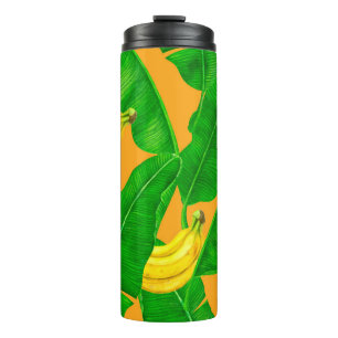 Bouteilles Isothermes Bananes et aquarelle feuille