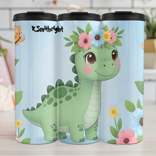 Bouteilles Isothermes Bandeau Fleur de Dinosaure Bébé Félicité (Créateur téléchargé)