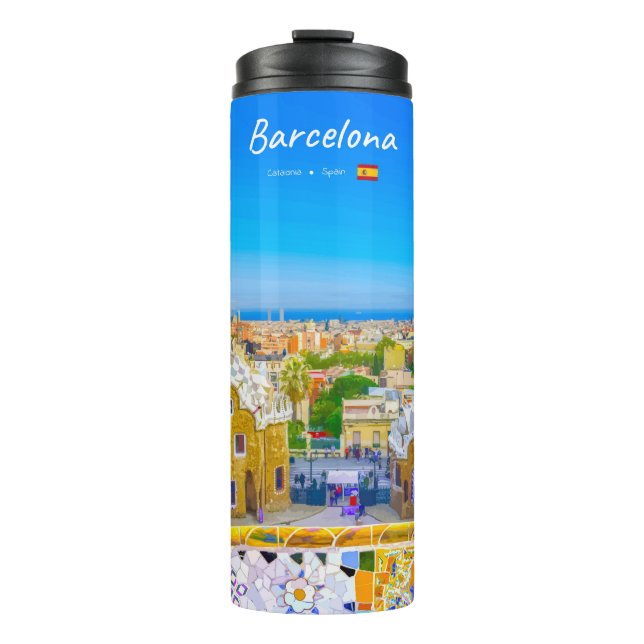Bouteilles Isothermes Barcelone, Espagne - Parc Guell Mosaïque Gaudi (Devant)