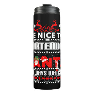 Bouteilles Isothermes Barman Vilain Sweat de Noël Cadeau Drôle Barten