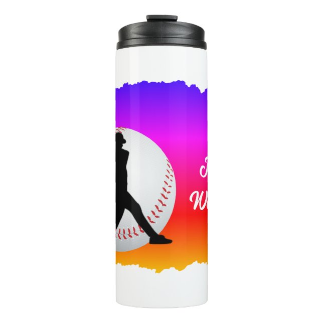 Bouteilles Isothermes Baseball with player and ball Colorful (Devant)