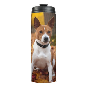 Bouteilles Isothermes Basenji en automne Feuilles automne Inspiration