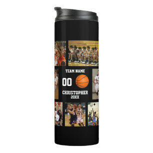 Bouteilles Isothermes Basket-ball photo collage Orange