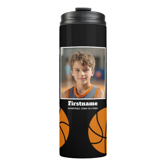 Bouteilles Isothermes Basketball Photo Ajouter votre nom - Peut modifier (Devant)