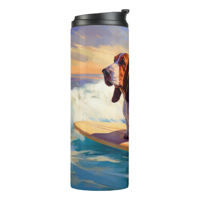 Bouteilles Isothermes Basset Hound Beach Surf Peinture (Tourné sur la gauche)