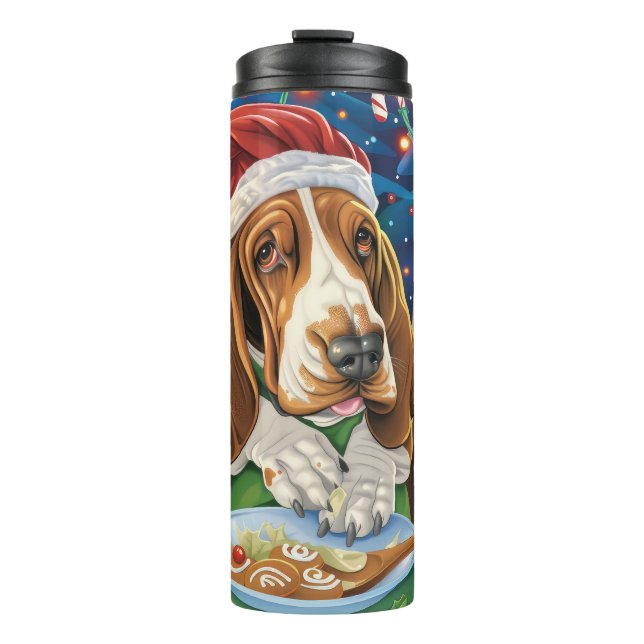 Bouteilles Isothermes Basset Hound Gîtes : Noël festif (Devant)