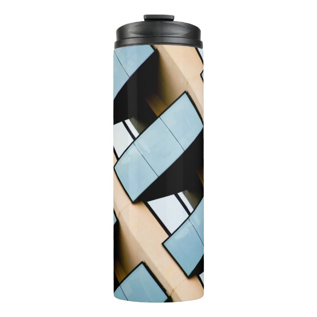 Bouteilles Isothermes Bâtiment beige et bleu Abstrait (Devant)