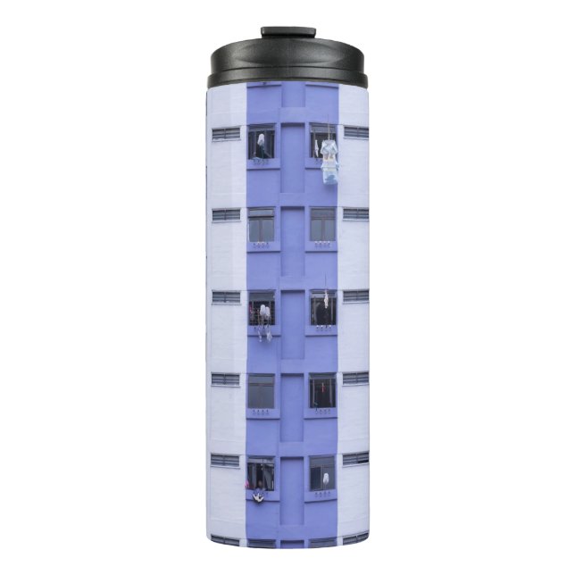 Bouteilles Isothermes Bâtiment haut bleu et blanc (Devant)