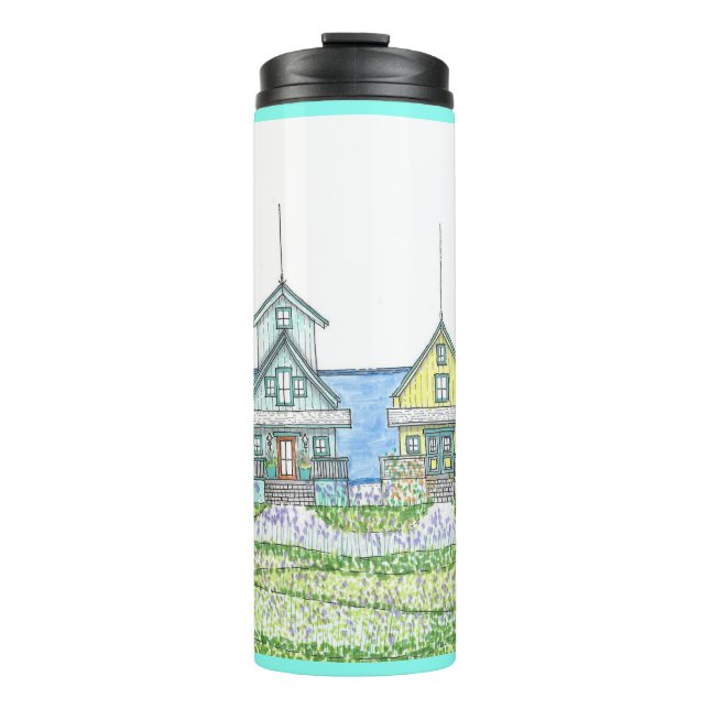 Bouteilles Isothermes Beach Shack Life 1; Tumbler Thermique; Cyan (Devant)
