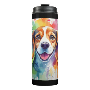 Bouteilles Isothermes Beagle art chien couleur de splash