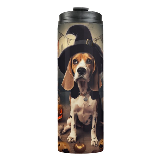 Bouteilles Isothermes Beagle Citrouille Halloween effroi (Devant)