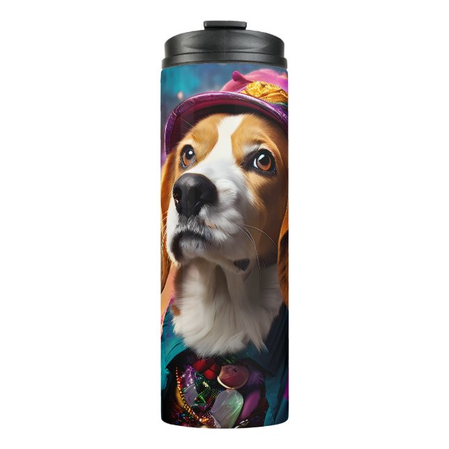 Bouteilles Isothermes Beagle dans un Casquette rose (Devant)