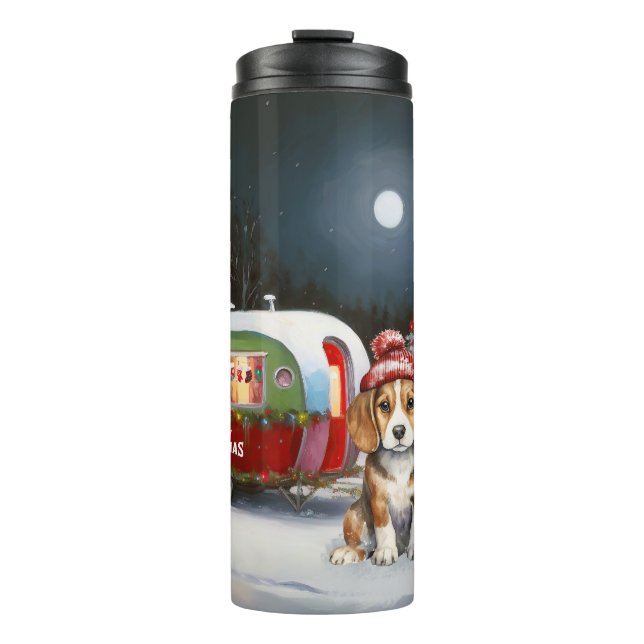 Bouteilles Isothermes Beagle d'hiver Caravan Christmas Adventure (Devant)