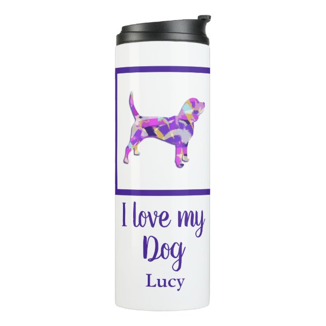Bouteilles Isothermes Beagle Hound Chien Cute Silhouette PPY&B (Tourné sur la gauche)