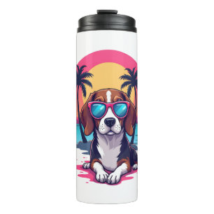 Bouteilles Isothermes Beagle Sunset Arrière - plan Chemise, maman Beagle