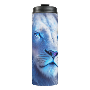 Bouteilles Isothermes Beau Lion blanc mystique aux yeux bleus