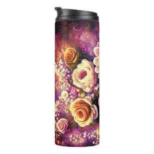 Bouteilles Isothermes Beau Motif à fleurs acryliques Thermal Tumbler