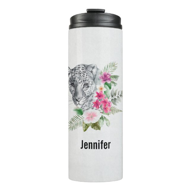 Bouteilles Isothermes Beau portrait de tête de léopard en Aquarelle Stai (Devant)