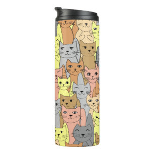 Bouteilles Isothermes Beaucoup de chats colorés Conception Tumbler Ther