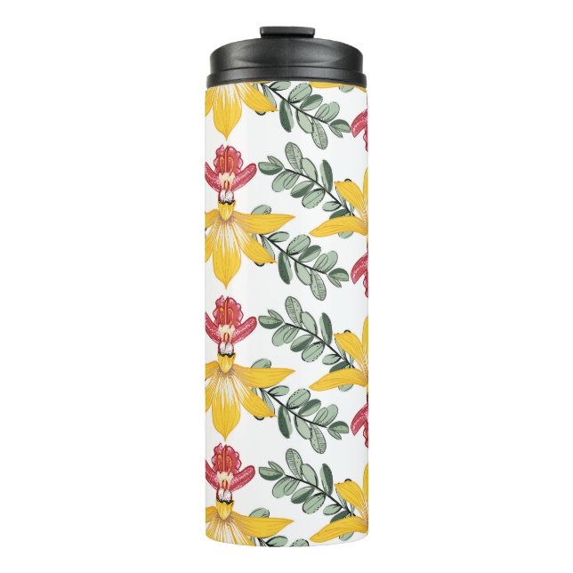 Bouteilles Isothermes Beauté de l'orchidée : motif floral Elégance. (Devant)