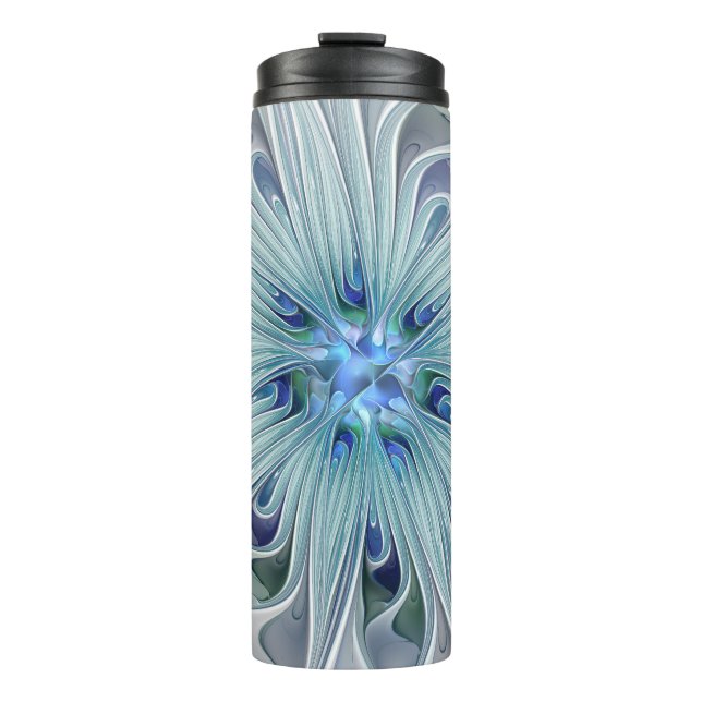 Bouteilles Isothermes Beauté florale Abstraite moderne Blue Pastel Flowe (Devant)