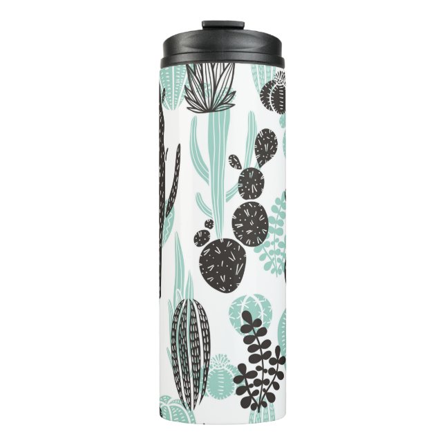 Bouteilles Isothermes Beautiful hand drawn cacti doodle seamless pattern (Devant)