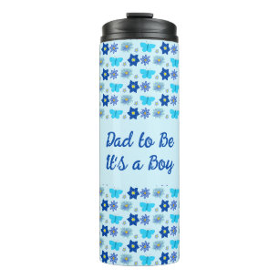 Bouteilles Isothermes Bébé bleu Papillons et fleurs à motifs