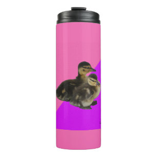 Bouteilles Isothermes Bébé Canards sur framboise rose et sorbet pourpre
