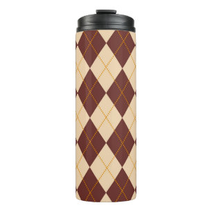 Bouteilles Isothermes Beige Brown Automne Jacquard d'automne Diamant Mot